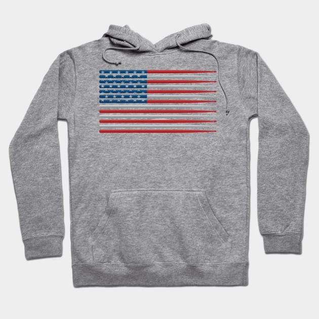 Patriotic Drum Sticks Hoodie by Drummer Ts